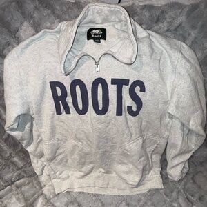Roots Light Gray Half-Zip Pullover